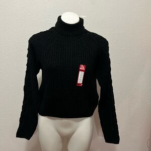 GUESS Black Brenda Raglan Braided Sweater Size S